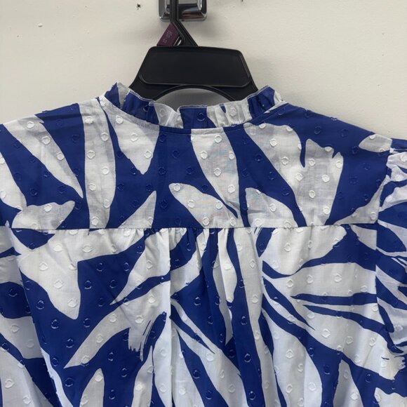 Chicos Flutter Sleeved Maxi Dress - Blue & White Vacation Dress - Chicos Size 3 - Picture 10 of 12